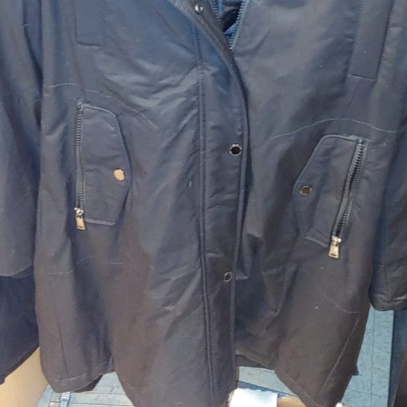 1 MADISON Women Water Resistant Long Parka Hooded Jacket--Black - Picture 7 of 7